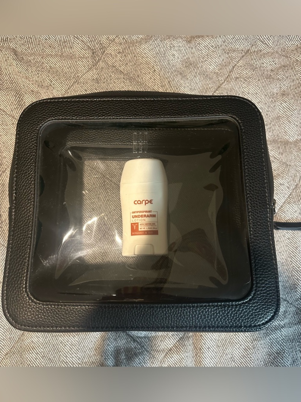 Black Transparent Travel Toiletry Bag - Clear Top Cosmetic Pouch